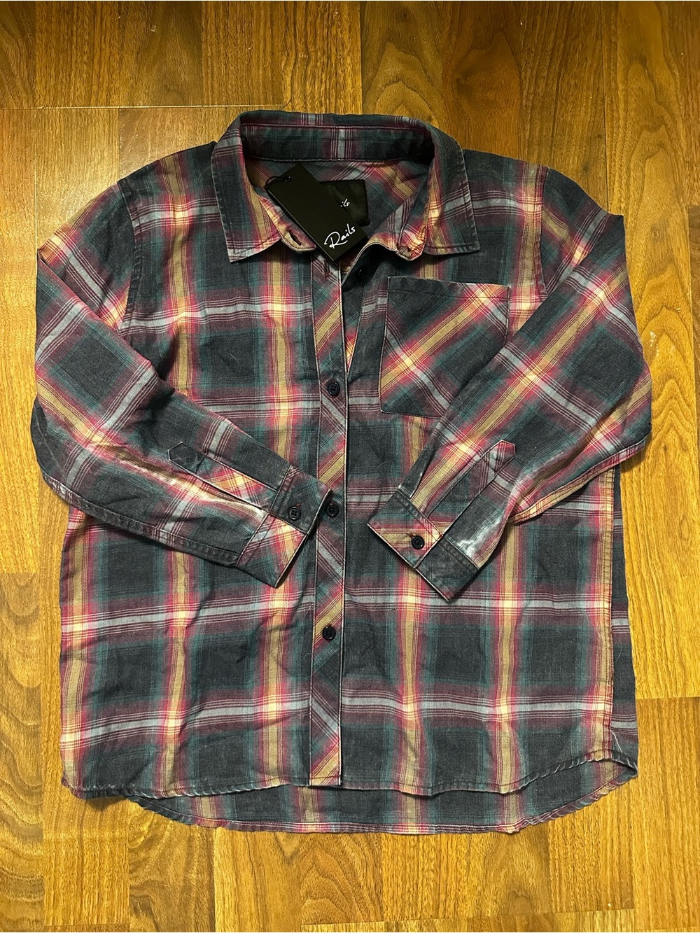 NWT Rails Child  Plaid Button-Down Shirt Plaid Sz 12